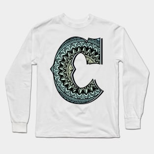 Mandala with alphabet C Long Sleeve T-Shirt